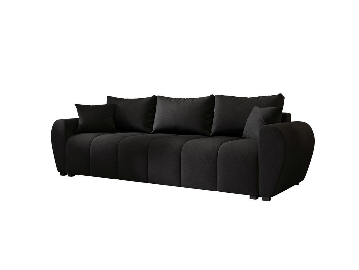 SOFA MOLISA mit Schlaffunktion COSMIC 100 mit Stauraum - Schwarz, Textil (86/82/246cm) - Bedante