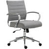 DREHSTUHL Stoff grau - Chromfarben/Grau, Leder/Textil (57/90/62cm) - CLP