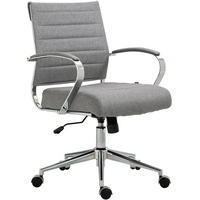 DREHSTUHL Stoff grau - Chromfarben/Grau, Leder/Textil (57/90/62cm) - CLP