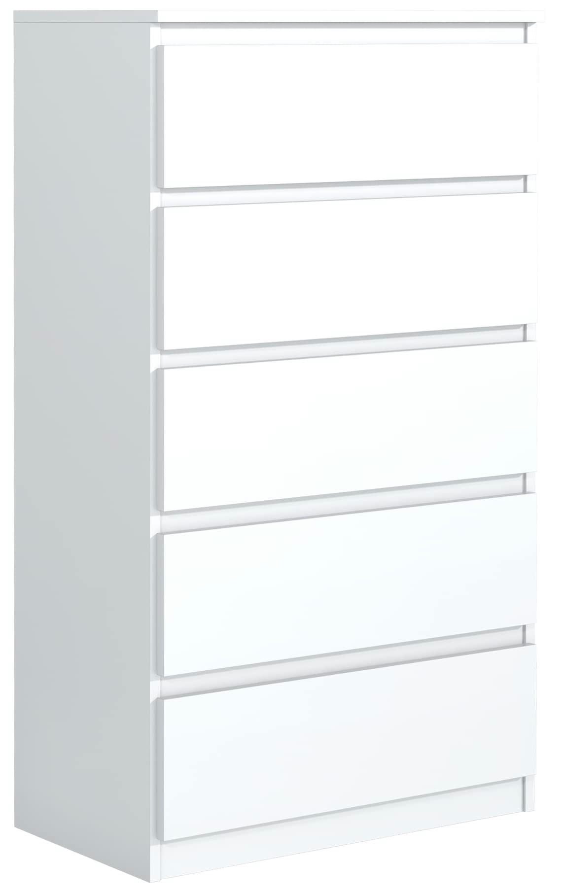 KOMMODE 70 Weiß 70x39x124, 5 cm - Weiß, Holzwerkstoff (70/124.5/39cm) - Mobelsta