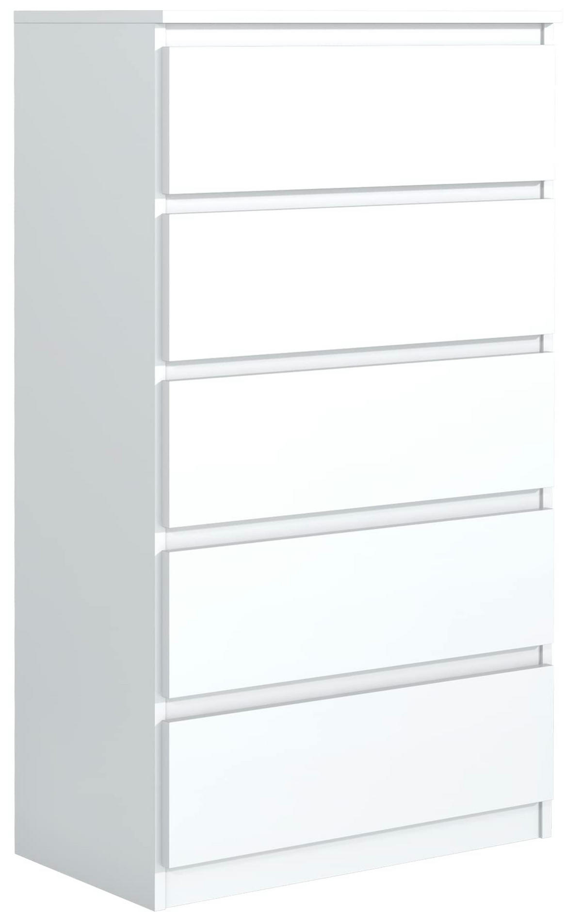 KOMMODE 70 Weiß 70x39x124, 5 cm - Weiß, Holzwerkstoff (70/124.5/39cm) - Mobelsta