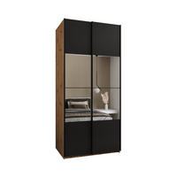 SCHWEBETÜRENSCHRANK 245,5/110/64 2-türig - Schwarz/Eiche Artisan, Holz/Metall (110/245/64cm) - Abiks Möbel