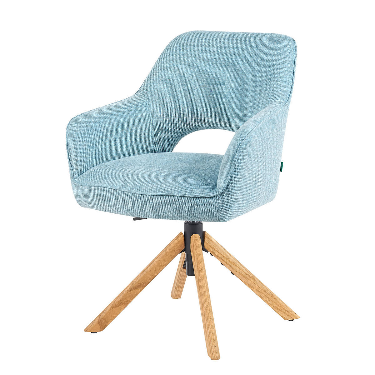 BÜROSTUHL Mika-Amia - Honigeiche/Hellblau, Eichenholz/Holz (60/88/65cm) - DUBI Möbel