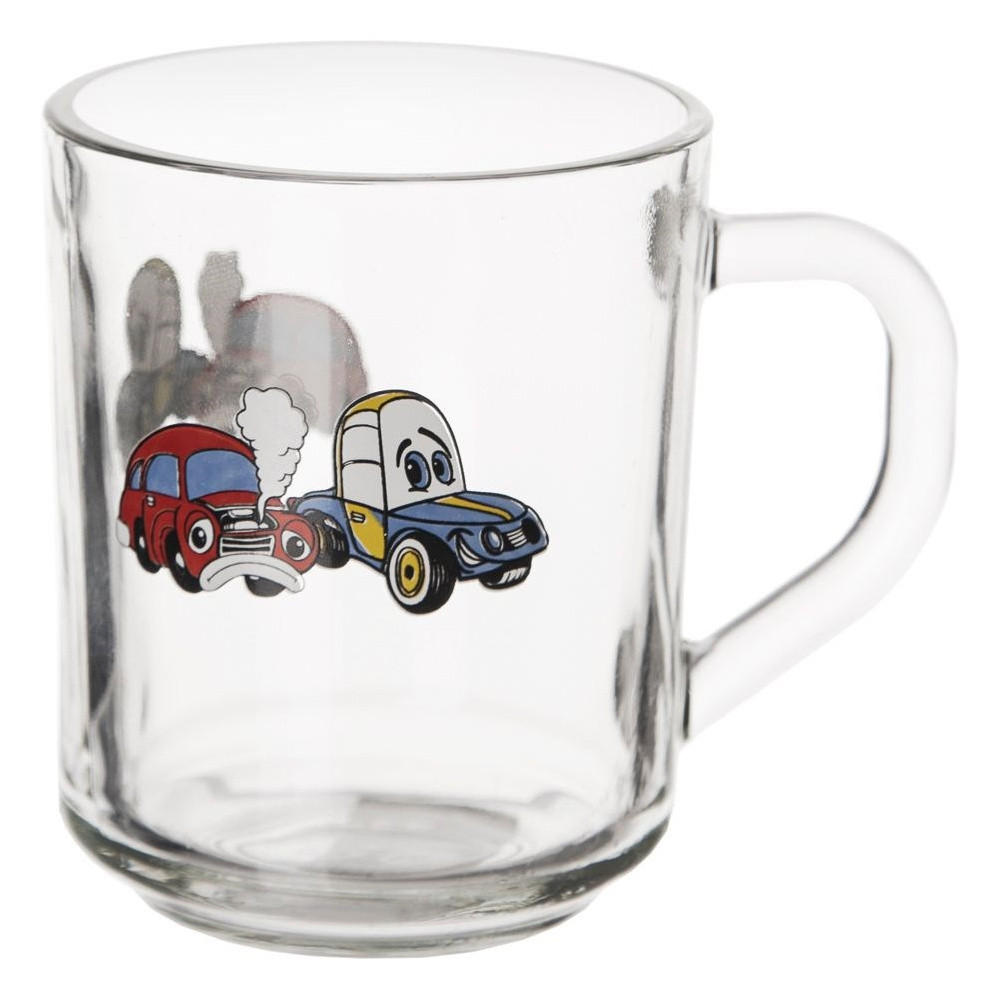 KINDERGLASBECHER AUTO, Glas, klar, 230 ml - Weiß, Glas (0.23L) - Orion 