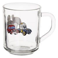 KINDERGLASBECHER AUTO, Glas, klar, 230 ml - Weiß, Glas (0.23L) - Orion 
