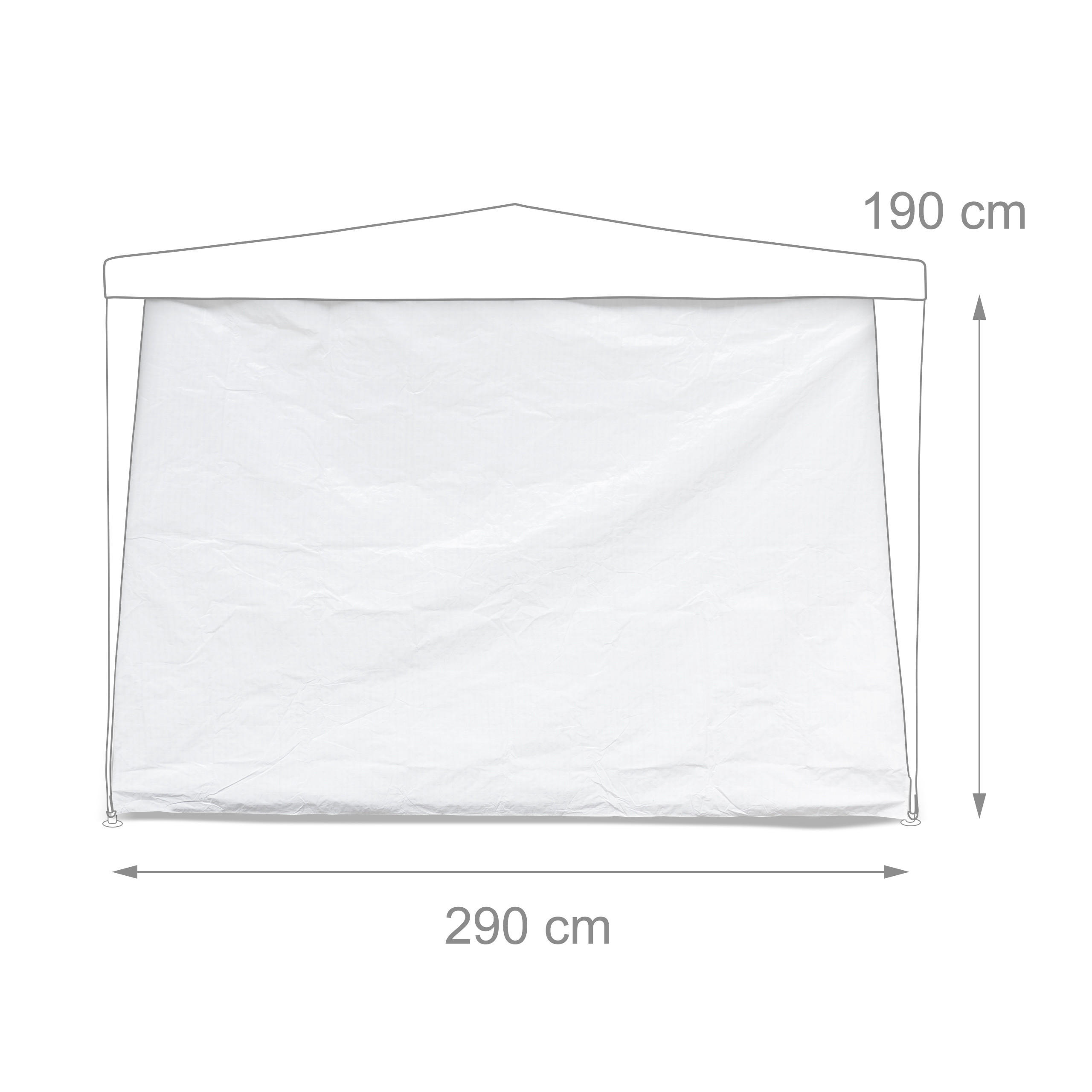 2xPAVILLONSEITENTEILE - Weiß, Kunststoff (290/190/0.5cm) - Relaxdays