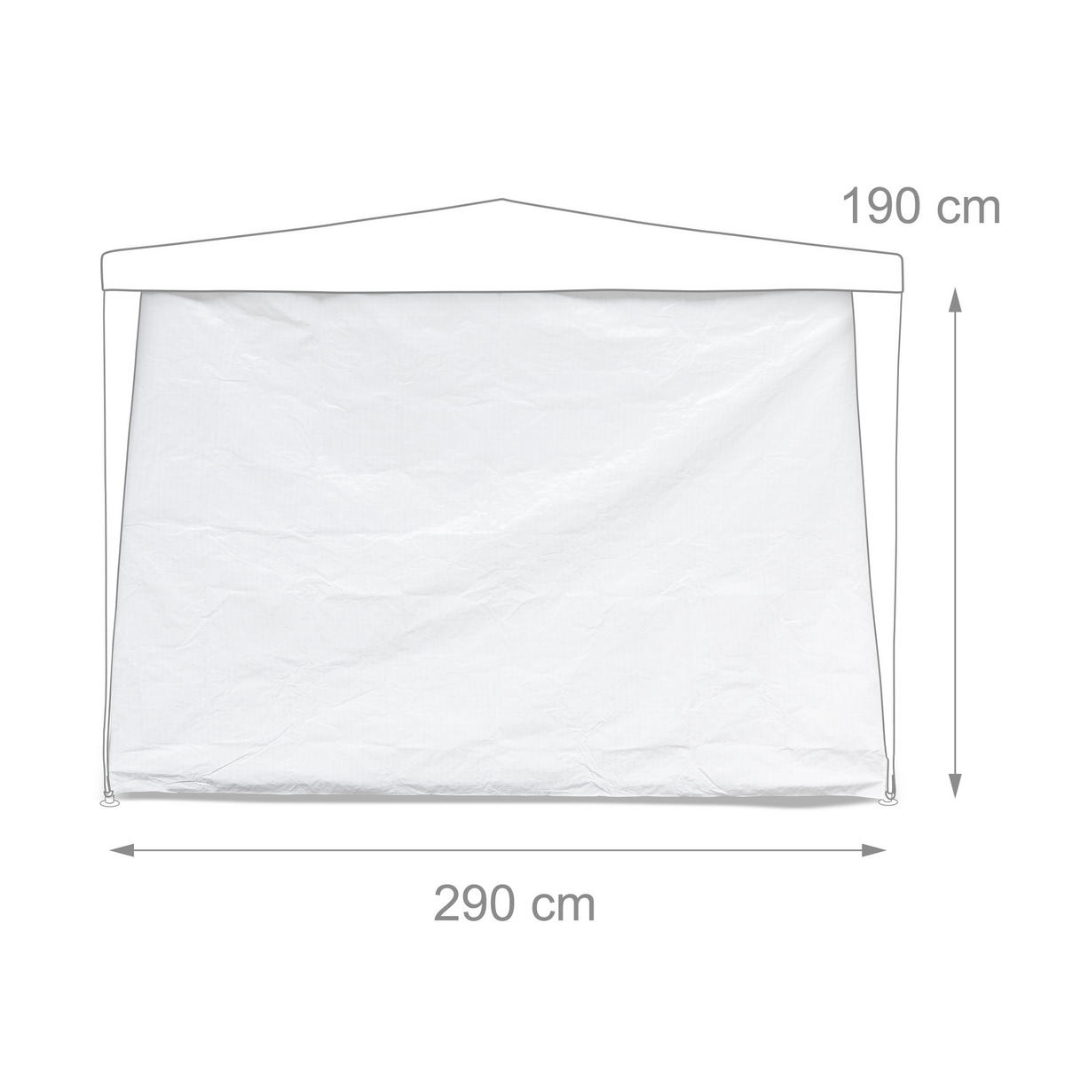 2xPAVILLONSEITENTEILE - Weiß, Kunststoff (290/190/0.5cm) - Relaxdays