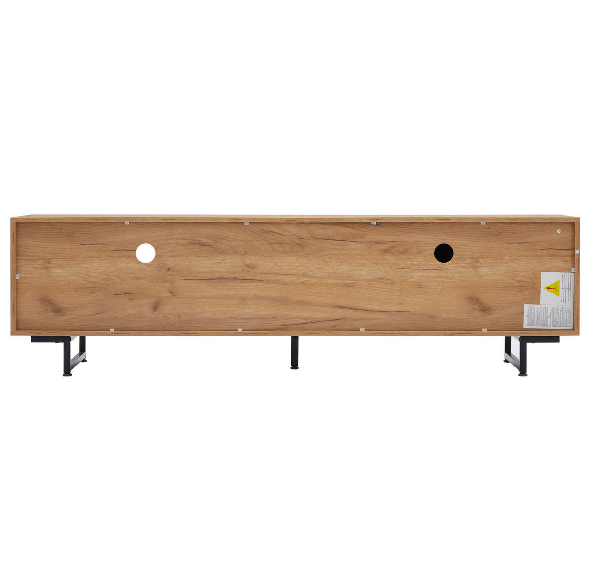 TV-LOWBOARD aus Spanplatte 173x38x48 cm Holzfarben mit Stauraum, Kabeldurchlass und offenen Fächern - Naturfarben, Holzwerkstoff (173/48/38cm) - Modfu