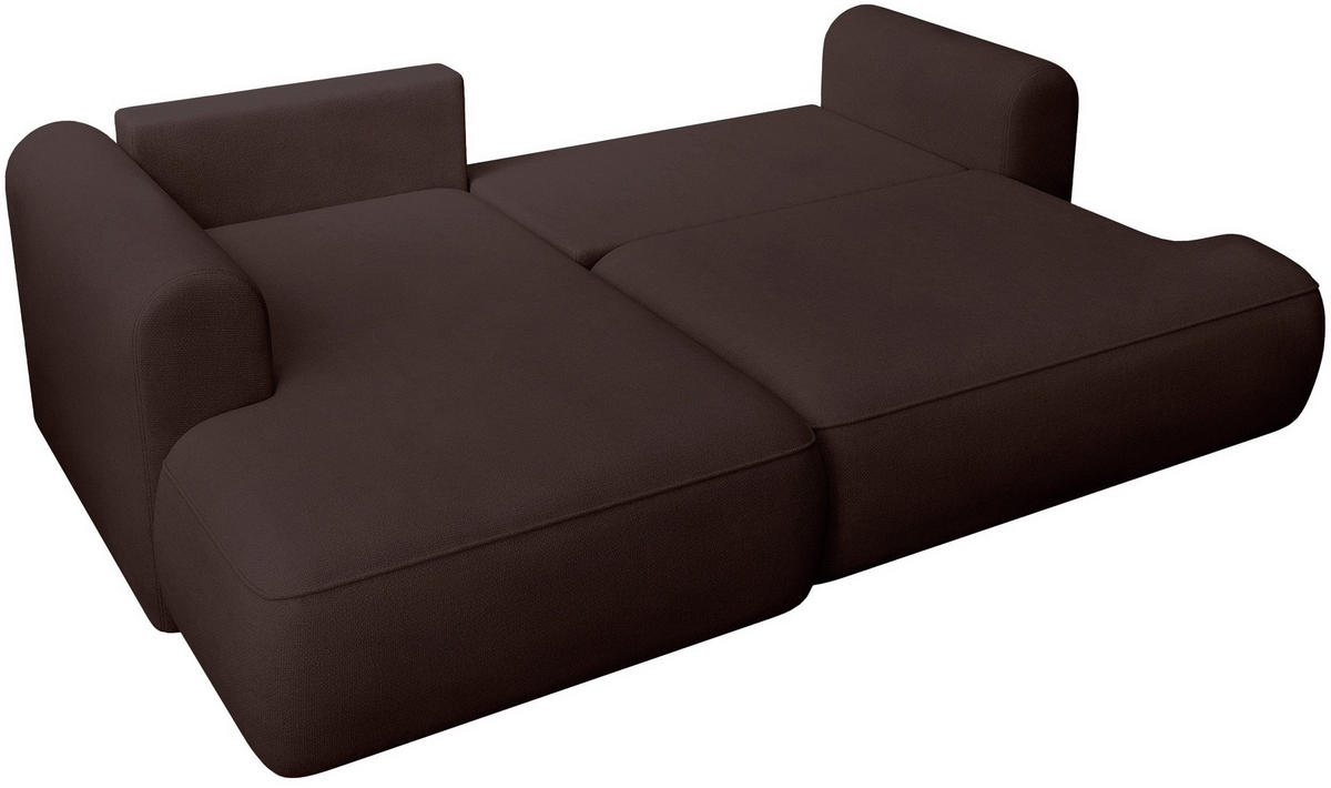 ECKSOFA Ovo Mini Braun links - Schwarz/Braun, Kunststoff/Textil (238/156cm) - Selsey