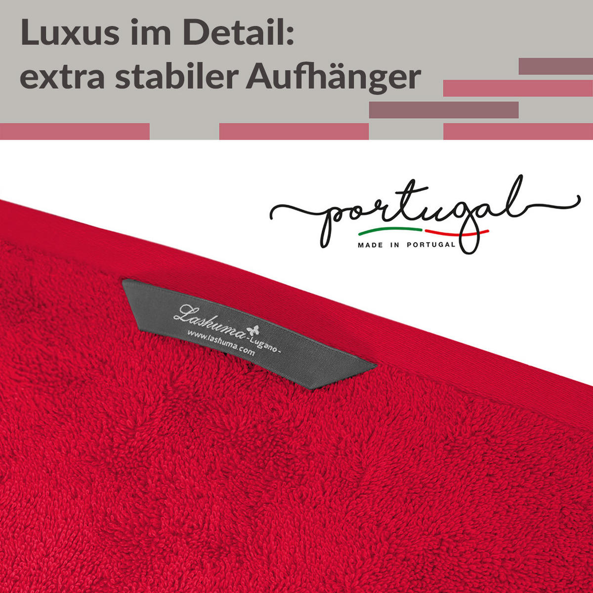 HANDTUCH Lugano Rot 2er 50x100 cm - Rot, Textil (50/100cm) - Lashuma
