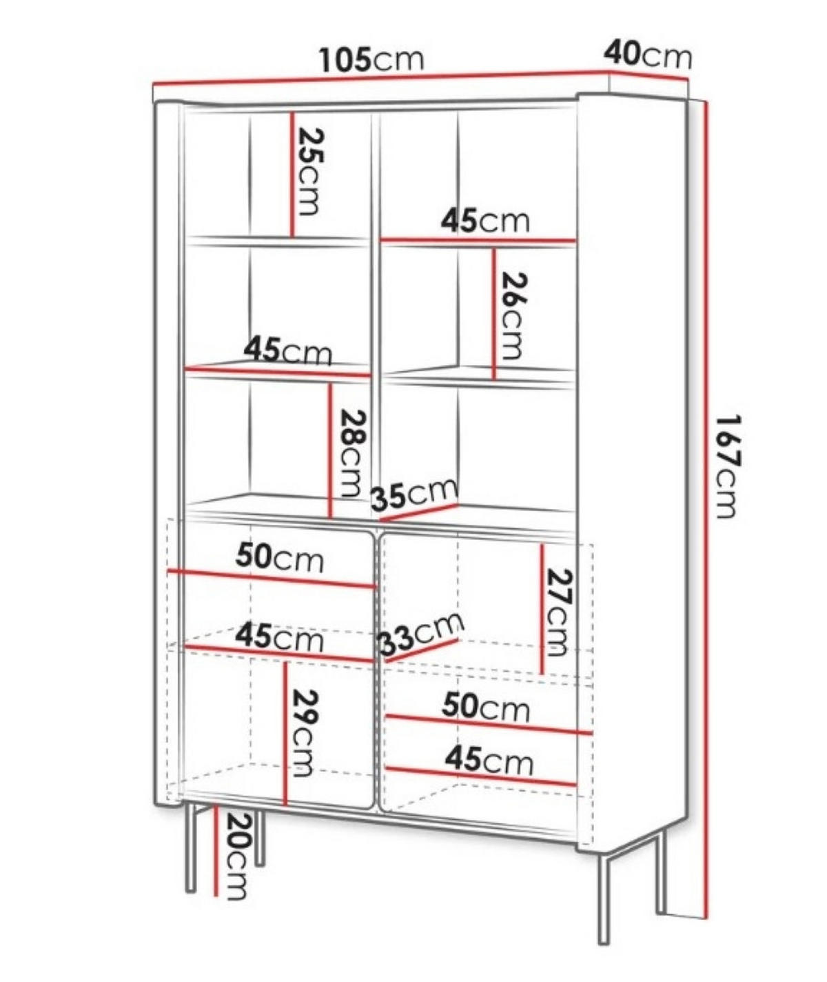 BÜCHERREGAL AVVOLGERE 105x39x167 cm, Regal Nussbaumfarben - Nussbaumfarben, Holzwerkstoff (105/167/39cm) - MASSENO