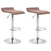 BARHOCKER Dynasty Two, 2er Set, Gestell Metall in Chromoptik, Stoff Braun - Chromfarben/Braun, Textil/Metall (36/84/39cm) - TPFLiving