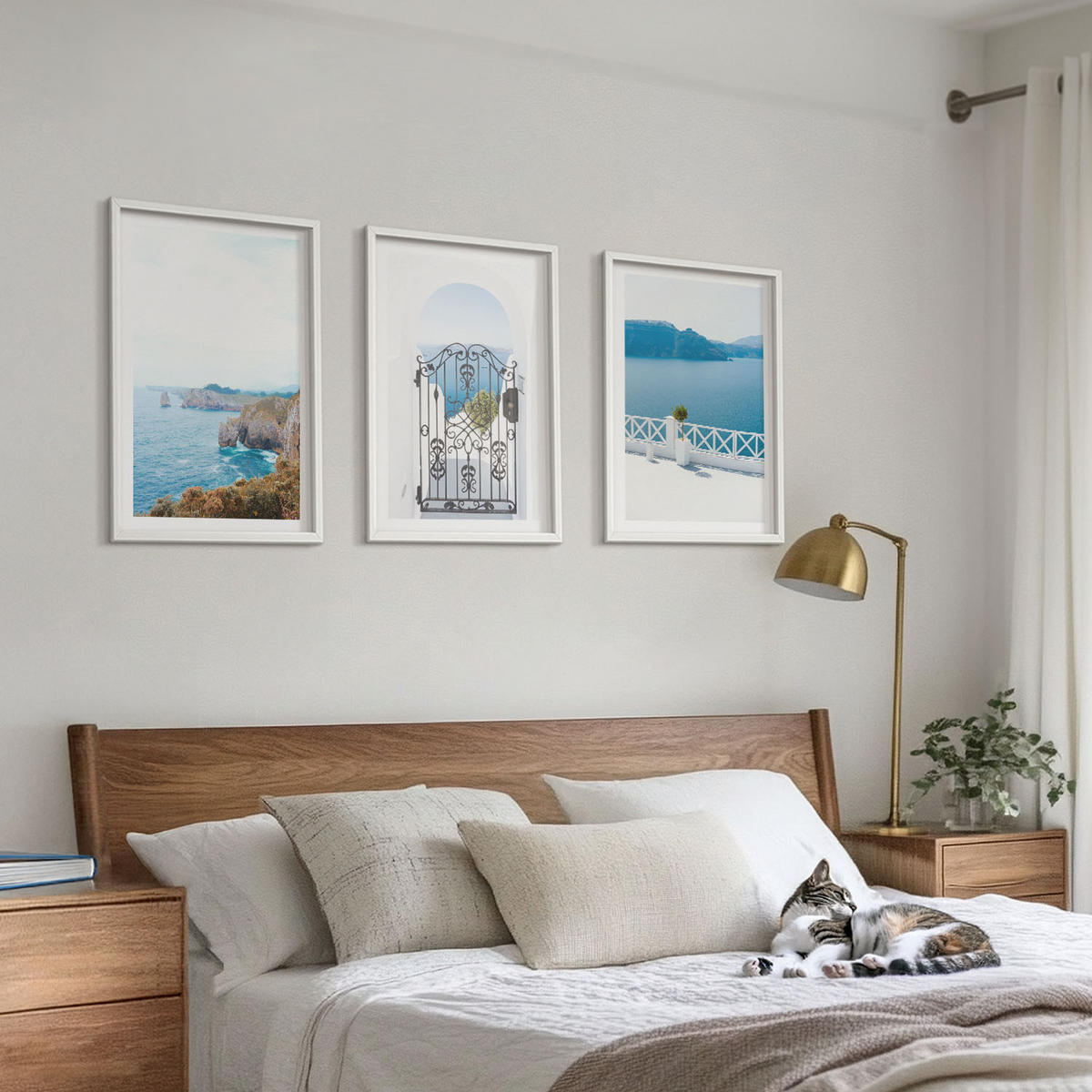 WANDBILDER 3er-Set - 40x60 cm Weißer Rahmen - Meeresarchitektur Griechenlands - Weiß, Kunststoff (40/60cm) - ArtPrintCave