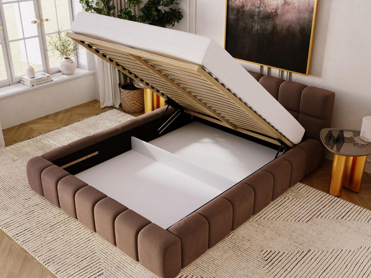 POLSTERBETT Alicante 180x200 Braun - Braun, Textil (180/200cm) - Graingold