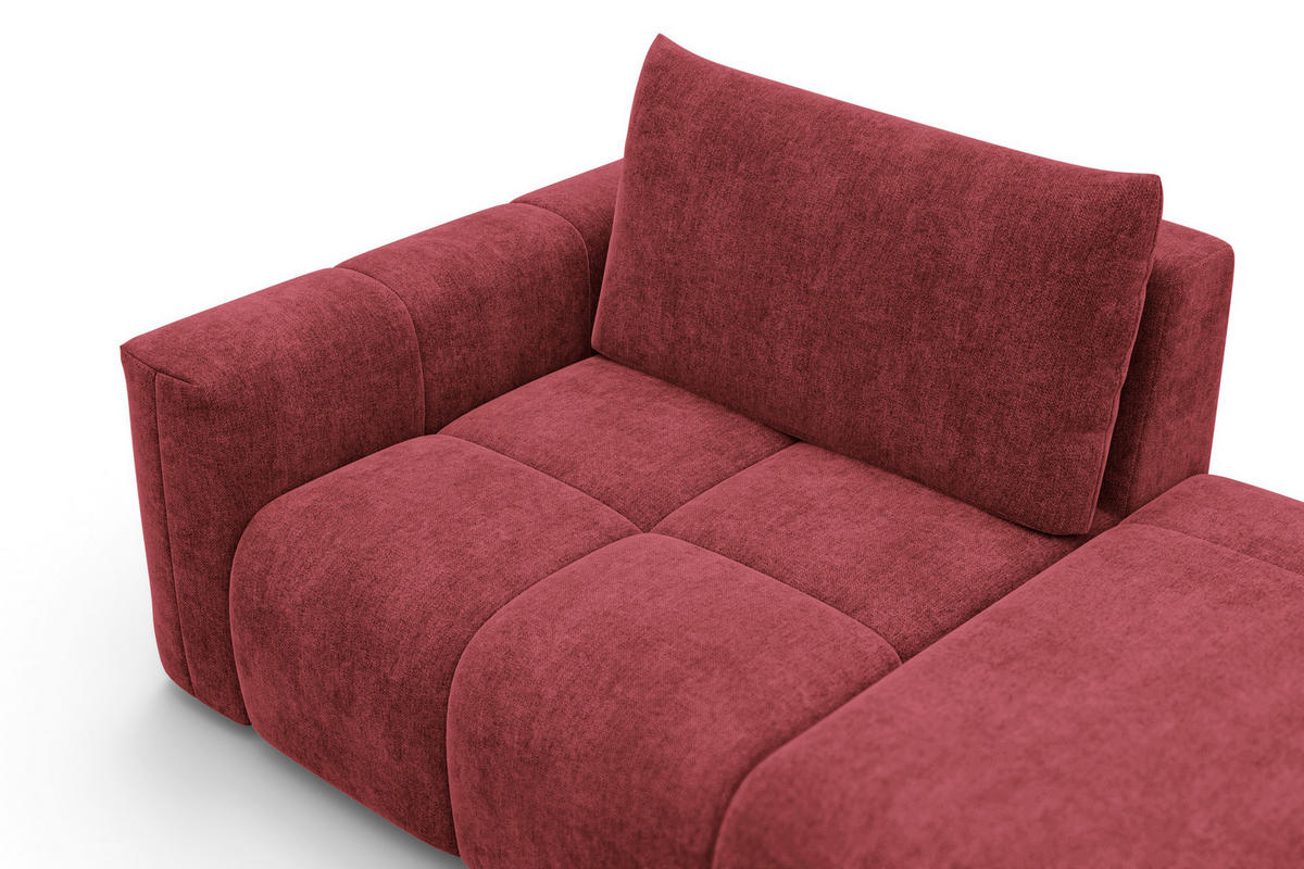 ECKSOFA VERONA 4-Sitzer RECHTS, Dunkelrot - Schwarz/Dunkelrot, Holz/Textil (282/173cm) - Courtois Laville