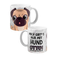KAFFEEBECHER Bastian Bielendorfer Mops Otto! Mich gibt's nur mit Hund Weiß 320 ml - Weiß, Keramik (0.32L) - United Labels