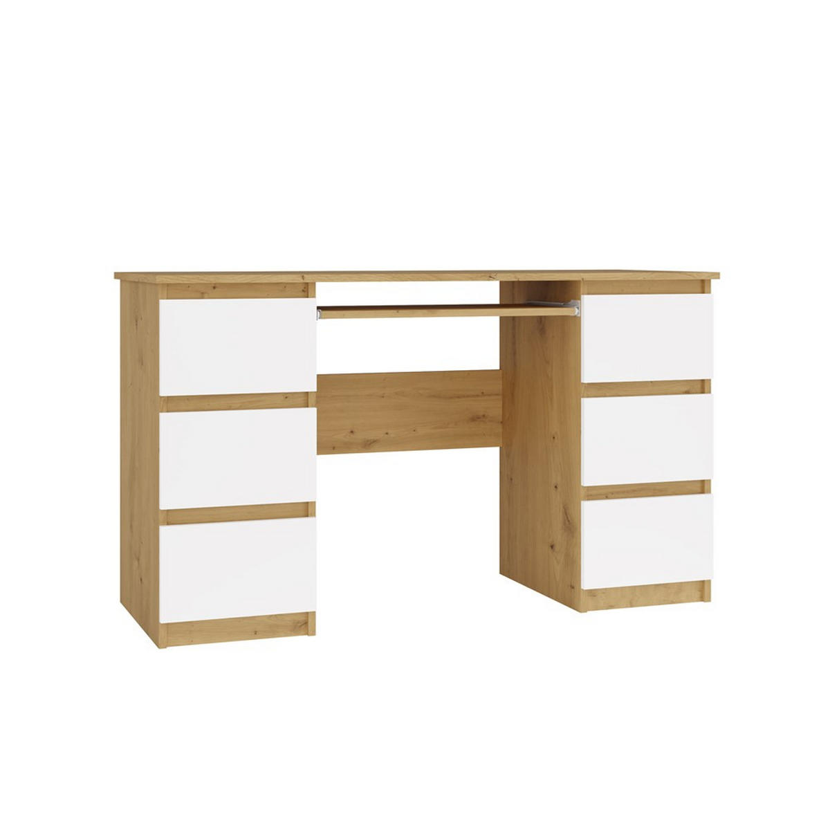 SCHREIBTISCH Artisan, Weiß 130/76/51 - Weiß, Holzwerkstoff (51/130/76cm) - RAUMHIRSCH FURNITURE