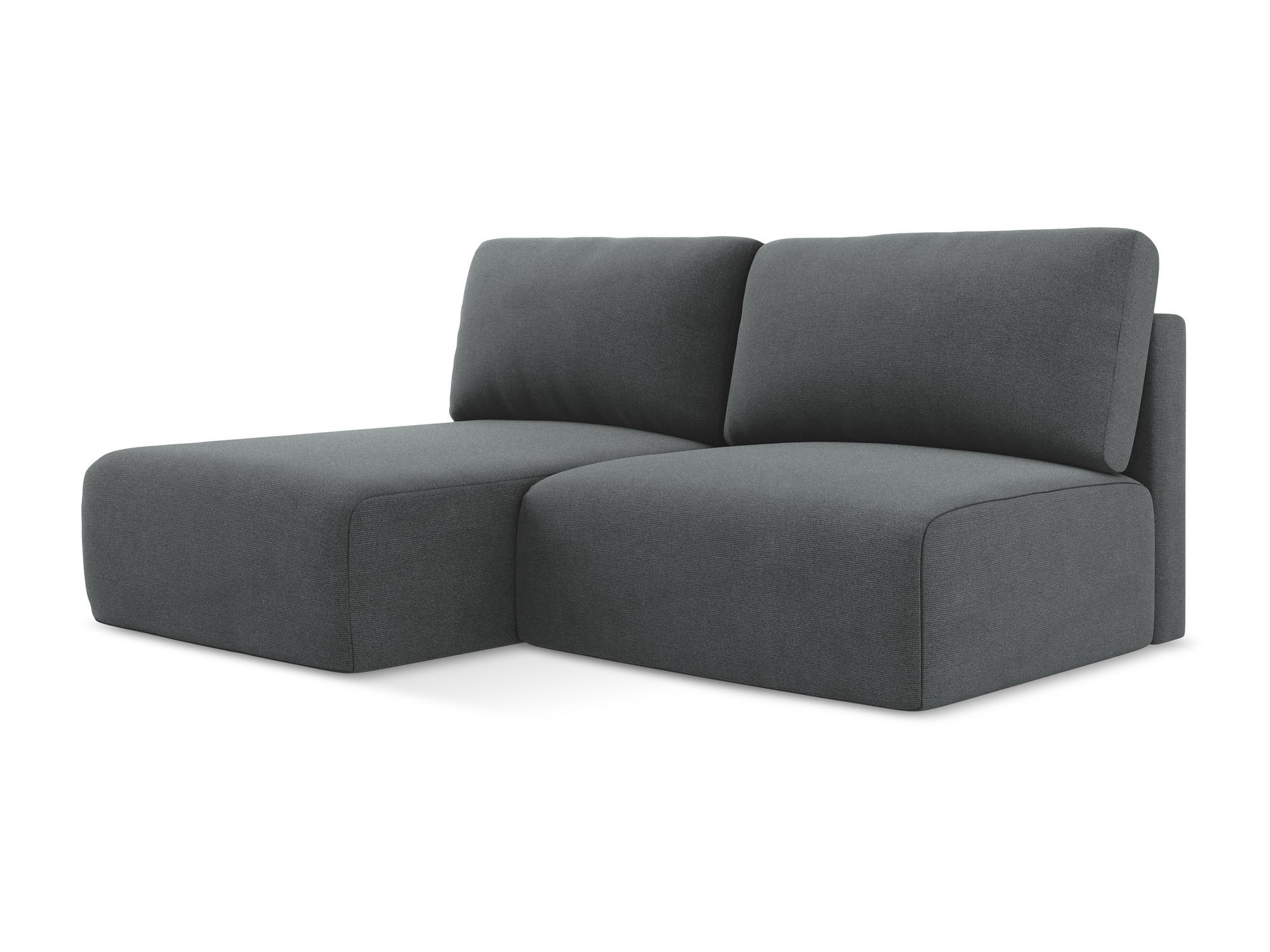 ECKSOFA mit Schlaffunktion links Strukturstoff Stoff Grau - Schwarz/Grau, Kunststoff/Textil (149/210cm) - Makamii