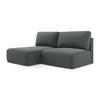 ECKSOFA mit Schlaffunktion links Strukturstoff Stoff Grau - Schwarz/Grau, Kunststoff/Textil (149/210cm) - Makamii