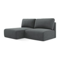 ECKSOFA mit Schlaffunktion links Strukturstoff Stoff Grau - Schwarz/Grau, Kunststoff/Textil (149/210cm) - Makamii