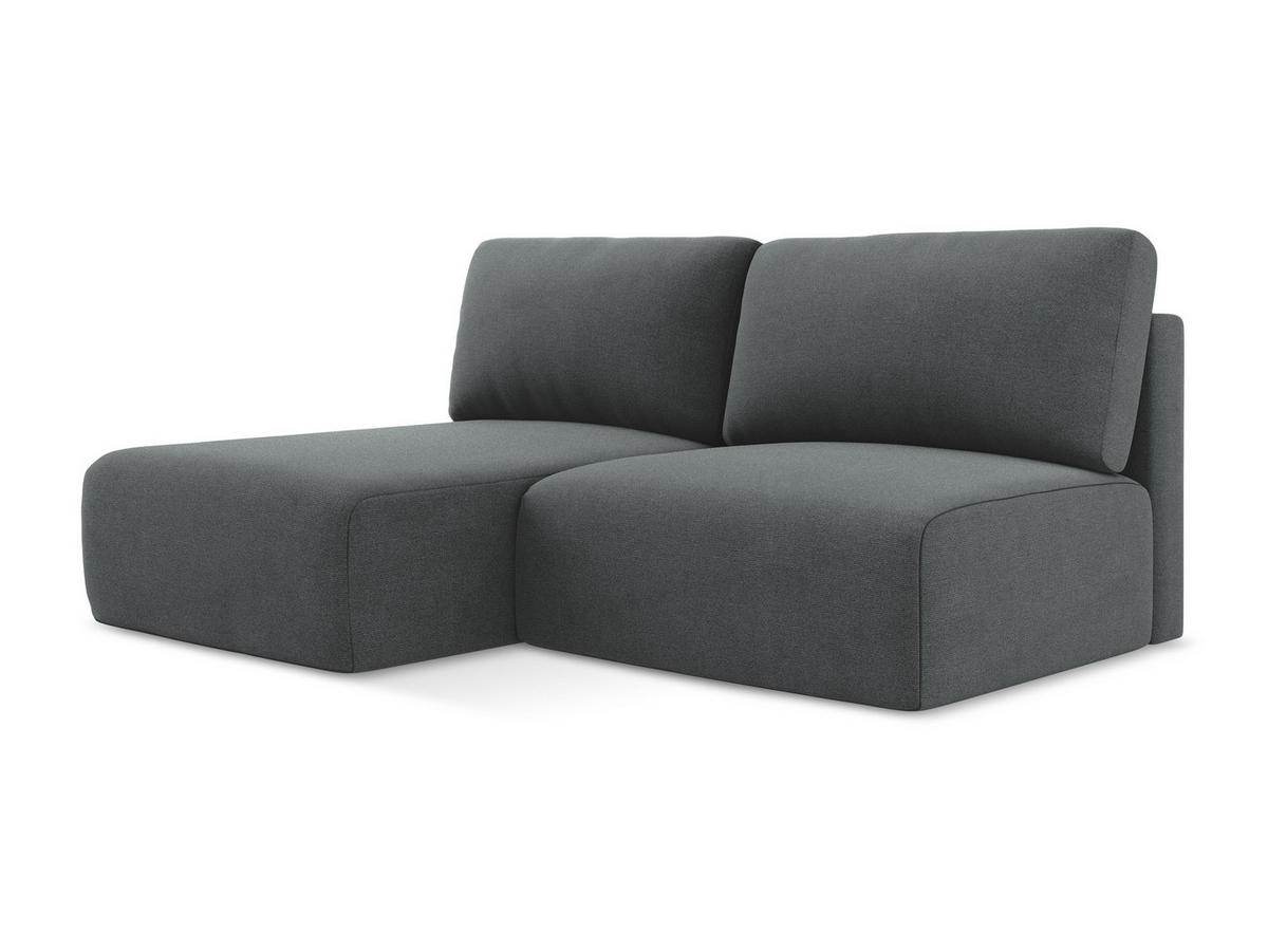 ECKSOFA mit Schlaffunktion links Strukturstoff Stoff Grau - Schwarz/Grau, Kunststoff/Textil (149/210cm) - Makamii