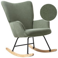 SCHAUKELSESSEL Cord Dunkelgrün Arset - Grün, Textil (71/104/83cm) - Beliani