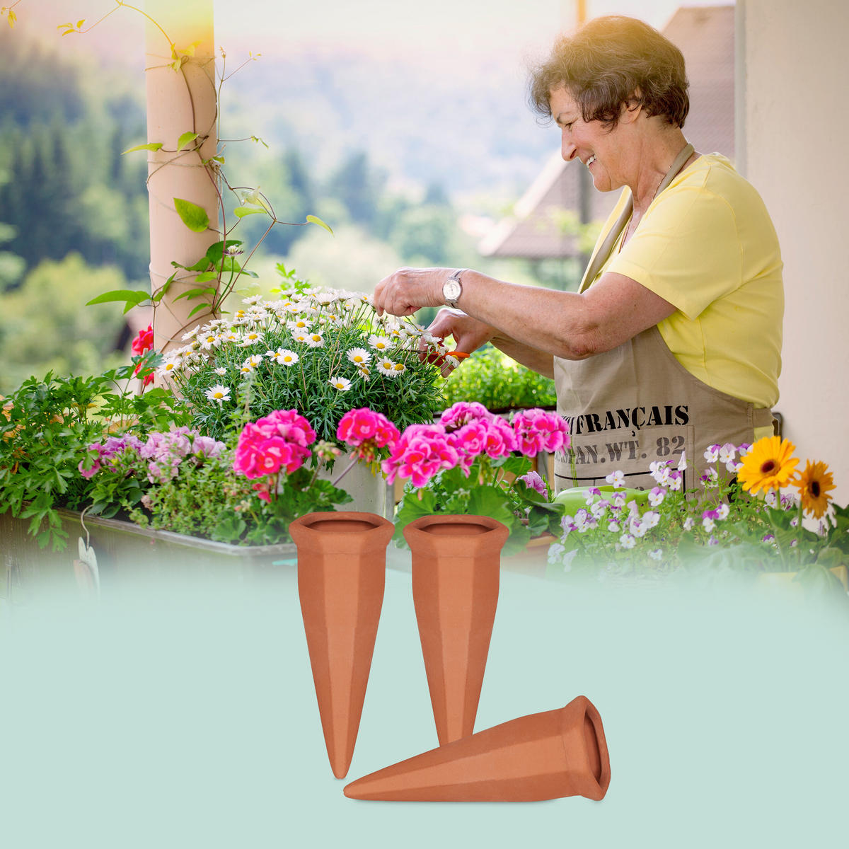 14XTONKEGEL - Hellbraun, Keramik (5/13/4.5cm) - Relaxdays