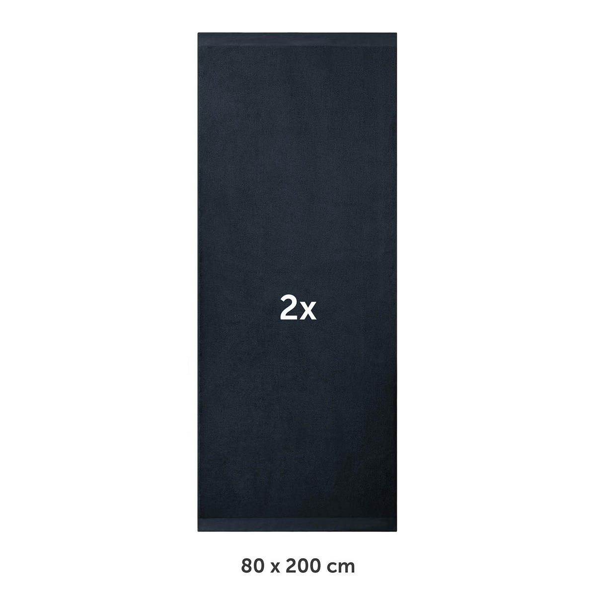 SAUNATUCH 2er-Set, 2x Saunatuch 80/200 cm, Dunkelblau - Dunkelblau, Textil (80/200cm) - Blumtal