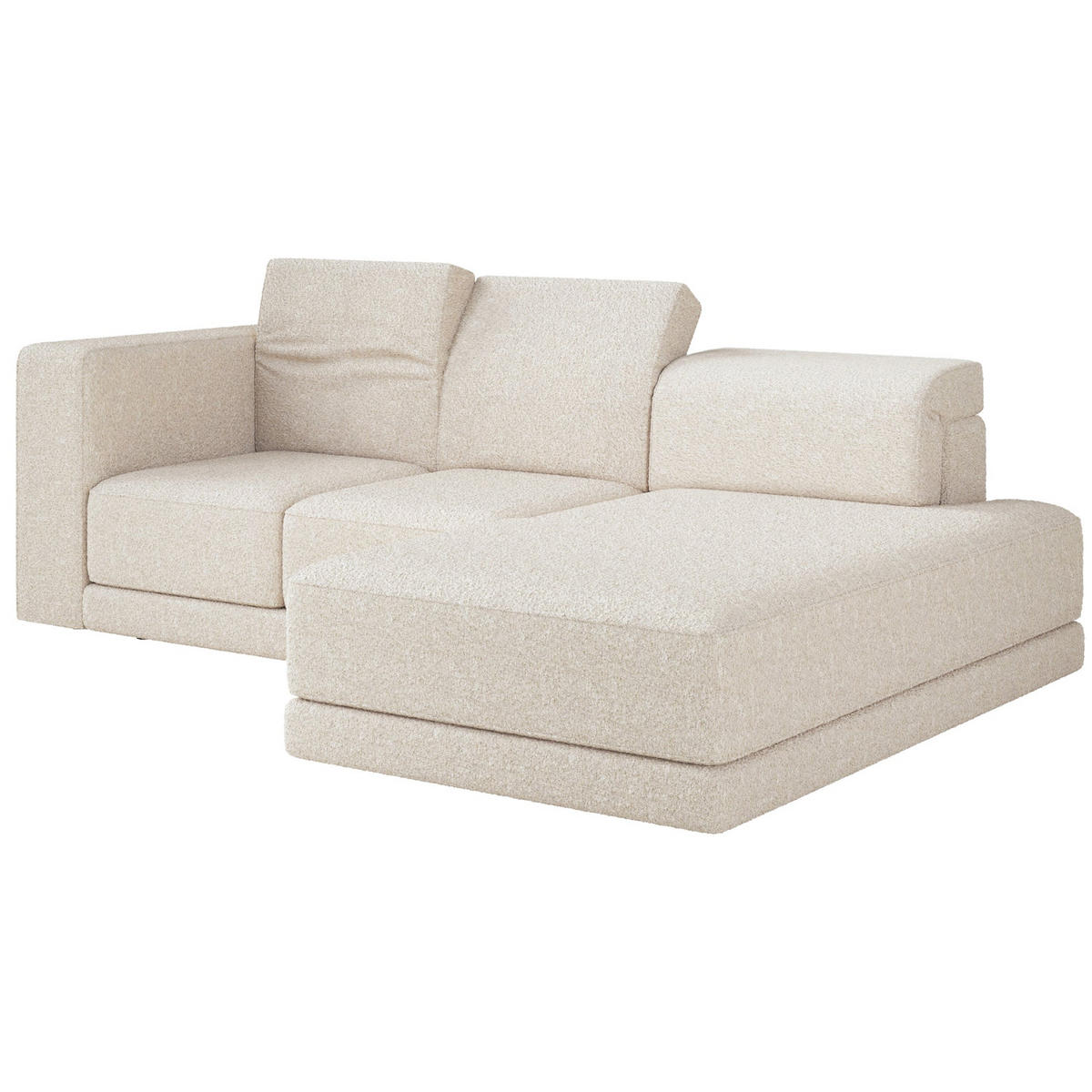 ECKSOFA Novals L-Form, 4-Sitzer, rechts 278 cm - Creme/Schwarz, Holz/Kunststoff (168/278cm) - Selsey
