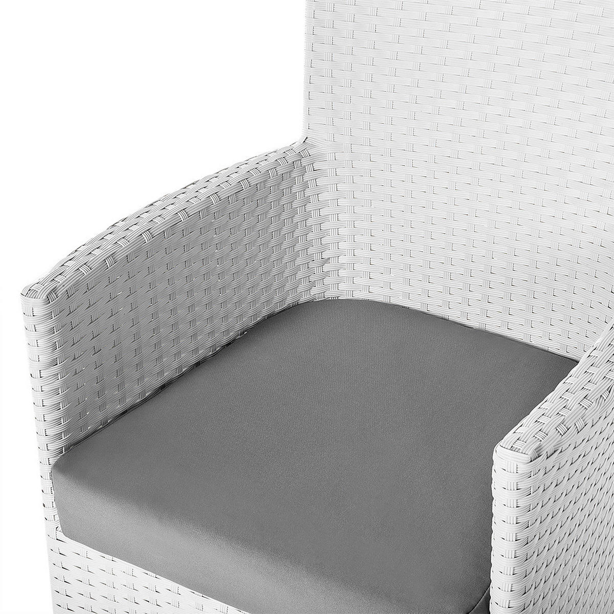 GARTENSESSEL 2er-Set PE Rattan weiß Italy - Weiß, Kunststoff (46/86/60cm) - Beliani