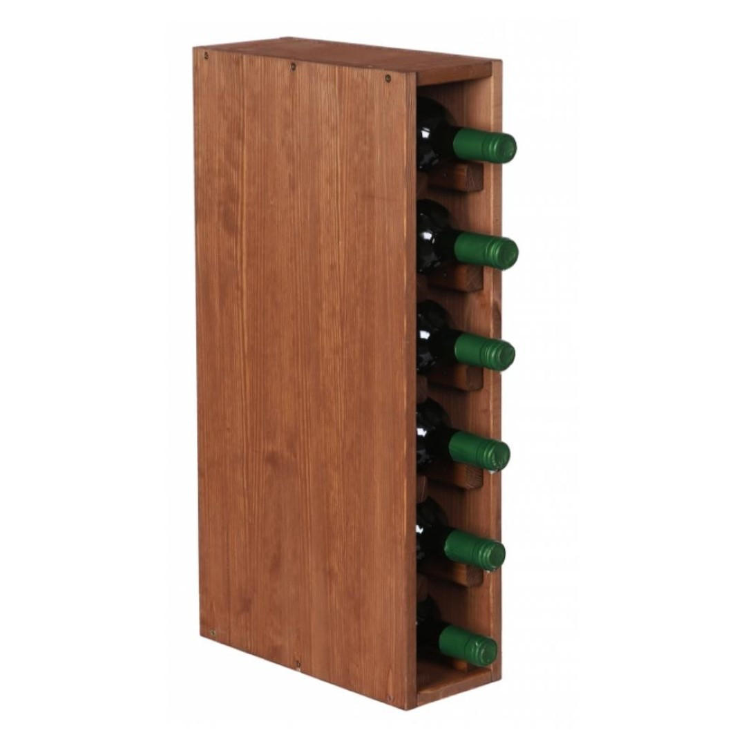 WEINREGAL Vincellar Mod 60x12x30 cm Schmal Modul Für 6 Flaschen Massives Kiefernholz Braun Geölt - Braun, Holz (12/60/30cm) - PROREGAL