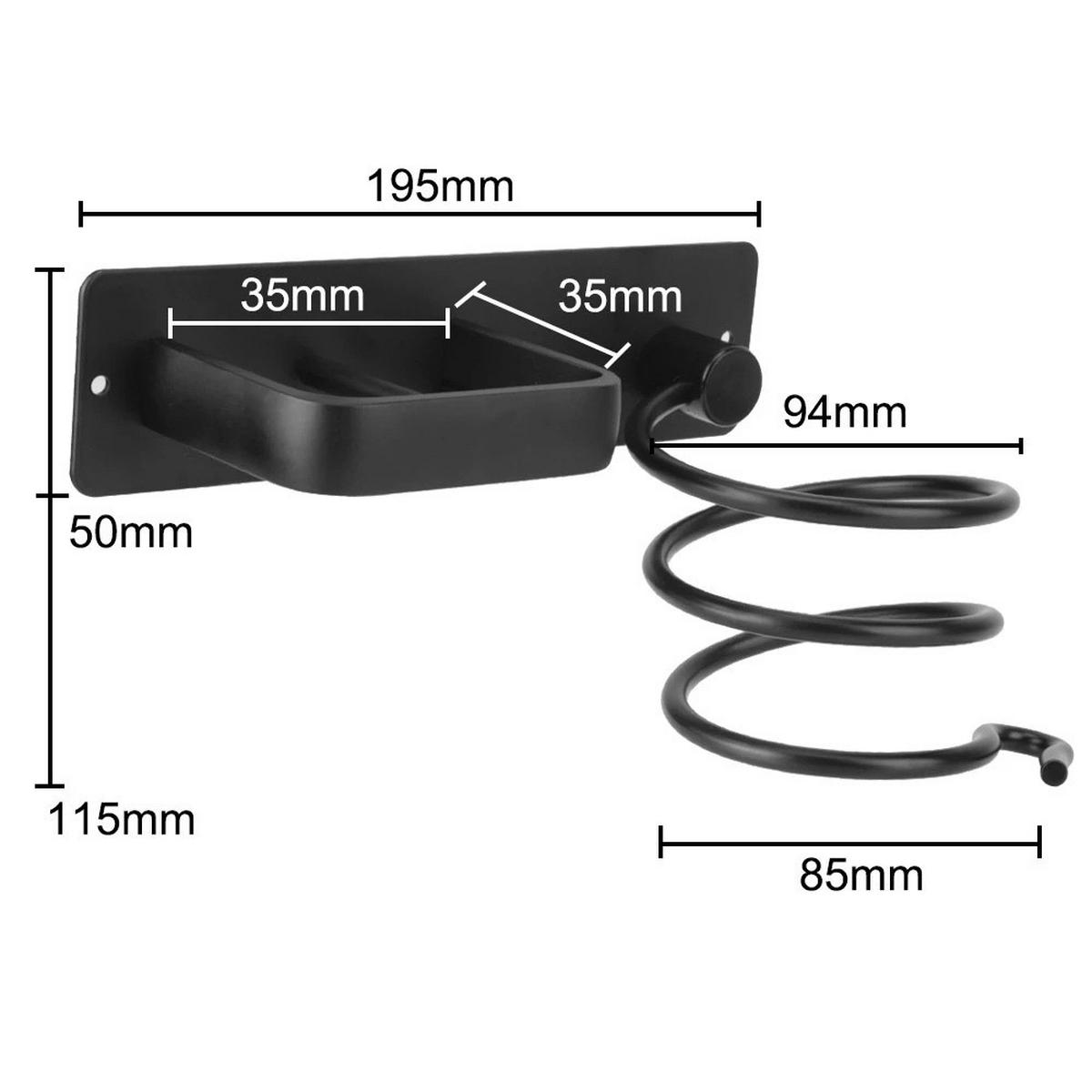 HAARTROCKNERHALTER ,Schwarzer Halter - Schwarz, Metall (5/5/19.5cm) - BELZ