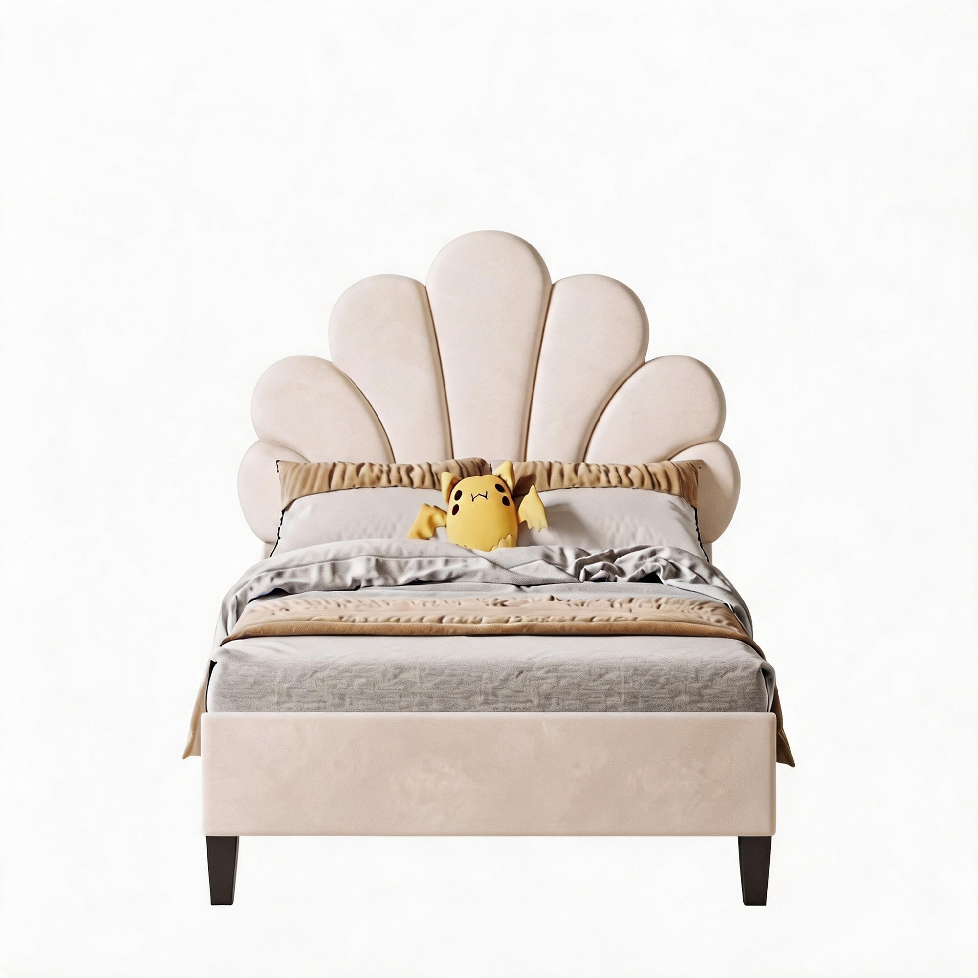 Genki Living Kinderbett Beige 90x200 cm