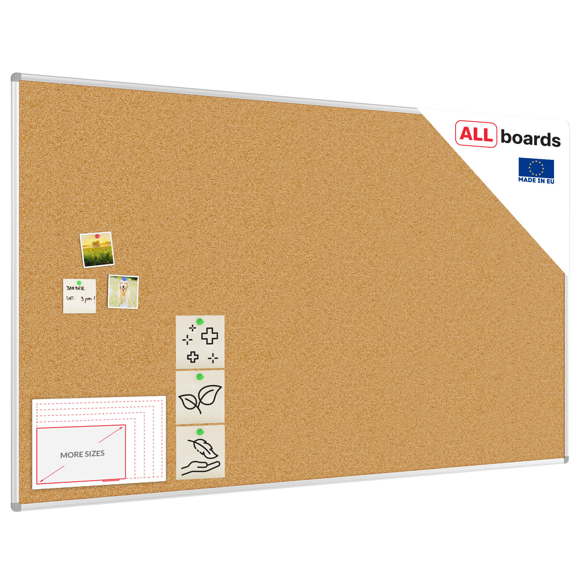 PINNWAND mit Alurahmen 200x120cm - Braun, Holz (200/120/1.6cm) - ALLboards