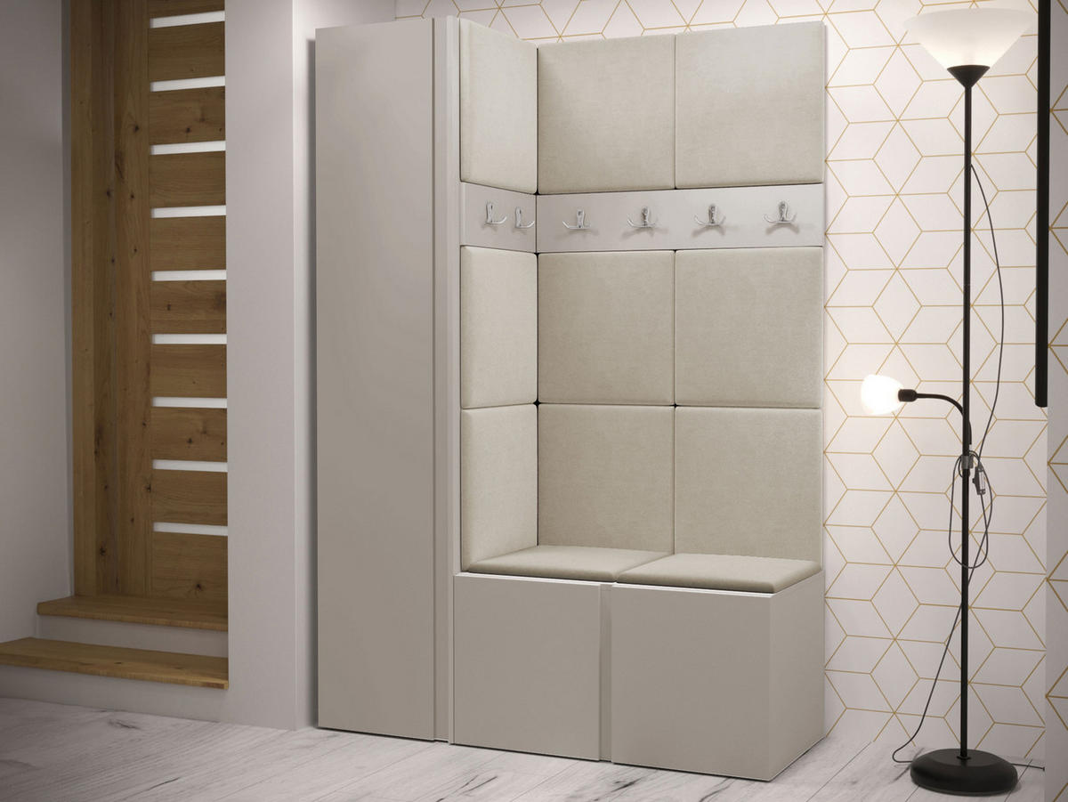 GARDEROBEN-SET Orion IX - Kaschmir/Beige, Holzwerkstoff/Kunststoff (124/186/46cm) - MIRJAN24