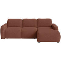 ECKSOFA Carnos Mini Kupfer Chenille - Schwarz/Kupferfarben, Kunststoff/Textil (164/238cm) - Selsey