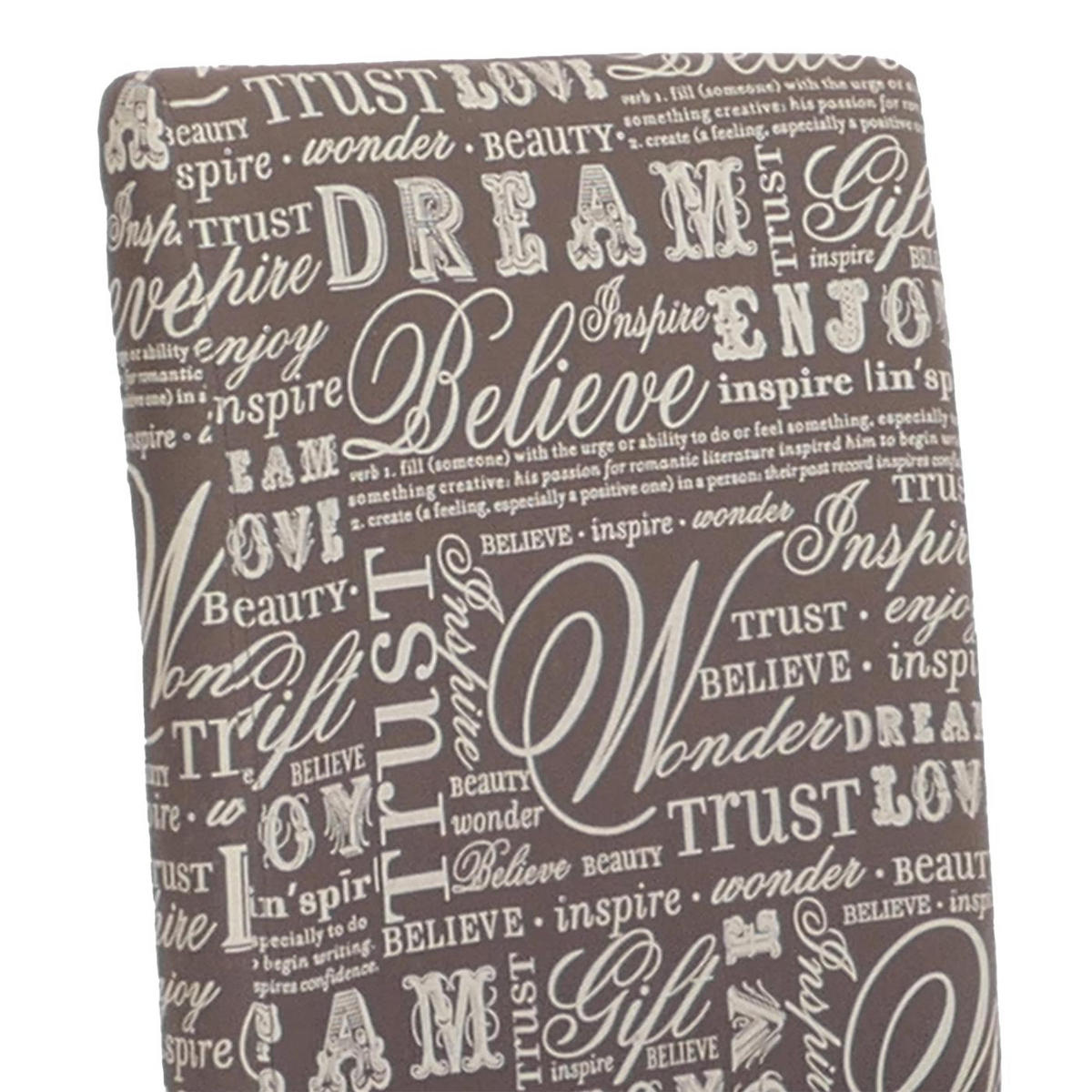 ESSZIMMERSTUHL SCHRIFT Grau, Weiß, Dunkelbraun 4er-Set - Dunkelbraun/Weiß, Textil (43/90/56cm) - MCW