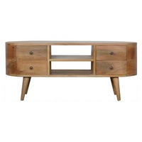 TV-ELEMENT mit 4 Schubladen und 2 Regalen - Messingfarben/Braun, Holz/Metall (110/47/35cm) - Artisan Furniture
