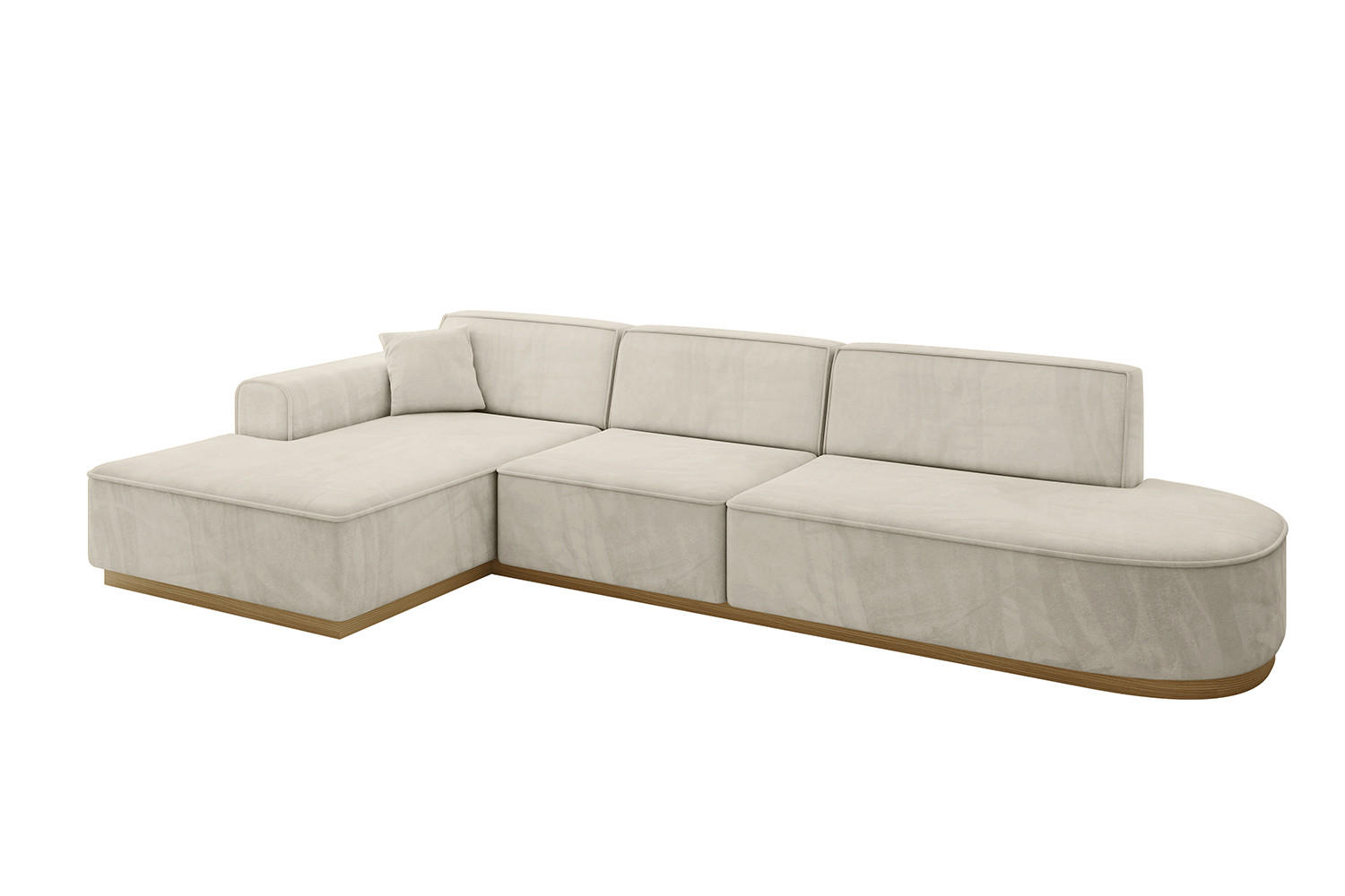 ECKSOFA Ottomane Links IREA-L2-v2 - 328x171x83 cm Dunkelgrau - Ecru, Holzwerkstoff/Textil (328/171cm) - ALTDECOR