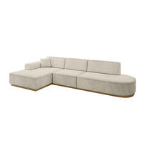 ECKSOFA Ottomane Links IREA-L2-v2 - 328x171x83 cm Dunkelgrau - Ecru, Holzwerkstoff/Textil (328/171cm) - ALTDECOR