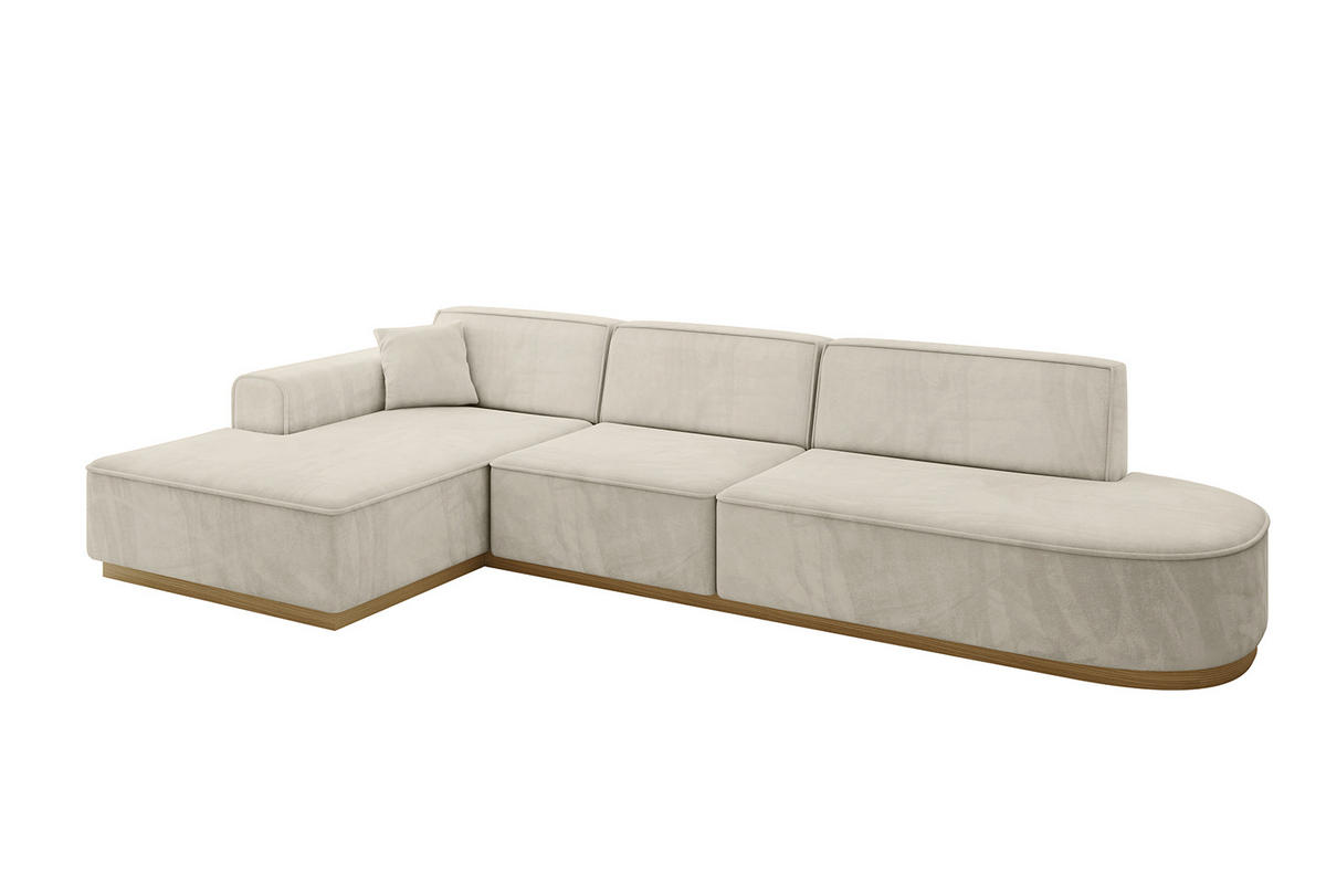 ECKSOFA Ottomane Links IREA-L2-v2 - 328x171x83 cm Dunkelgrau - Ecru, Holzwerkstoff/Textil (328/171cm) - ALTDECOR