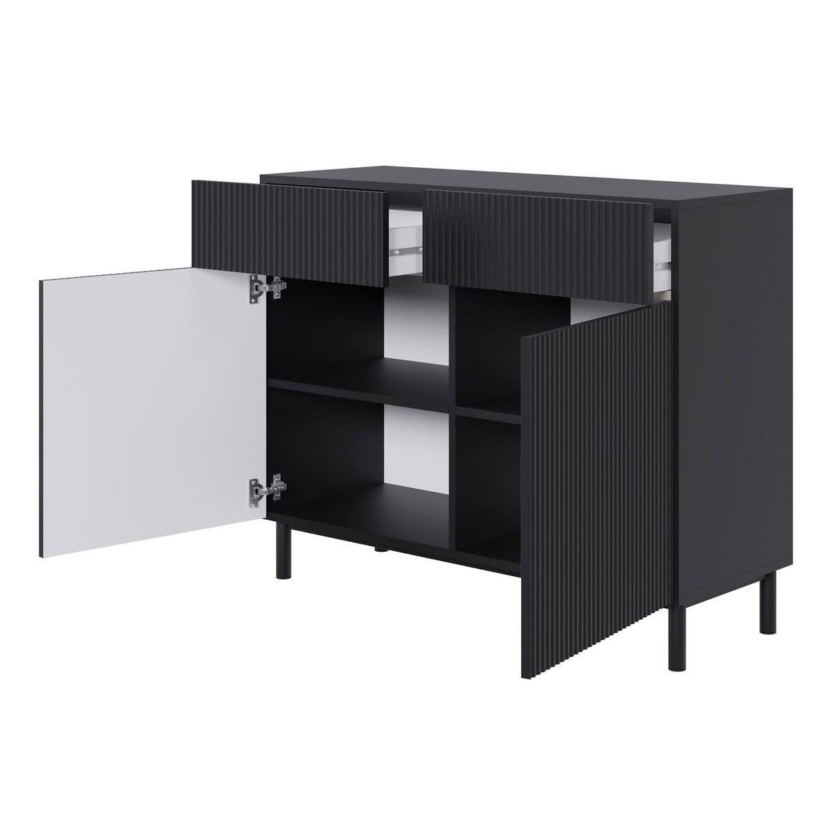 SIDEBOARD Veldio New Schwarz 100 cm - Schwarz, Holzwerkstoff/Metall (99.8/80/38cm) - Selsey