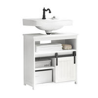 WASCHBECKENUNTERSCHRANK Weiß - Weiß, Holzwerkstoff/Metall (60/63/30cm) - SoBuy