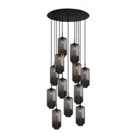 GALERIELEUCHTE Velo 12-flammig Rauch Ø 18cm - Anthrazit/Schwarz, Glas (18/18/33cm) - s.luce