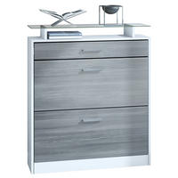 SCHUHSCHRANK Loret Front in Avola-Anthrazit - Anthrazit, Holzwerkstoff (89/104/23cm) - Vladon