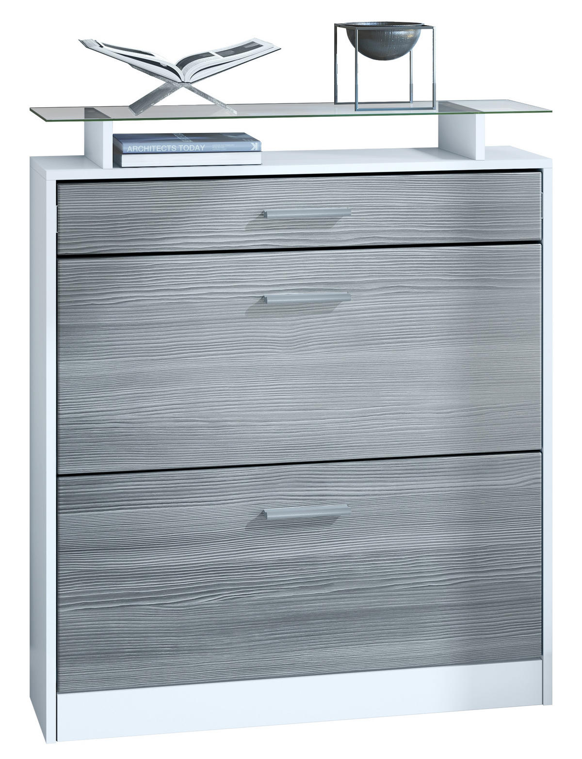 SCHUHSCHRANK Loret Front in Avola-Anthrazit - Anthrazit, Holzwerkstoff (89/104/23cm) - Vladon