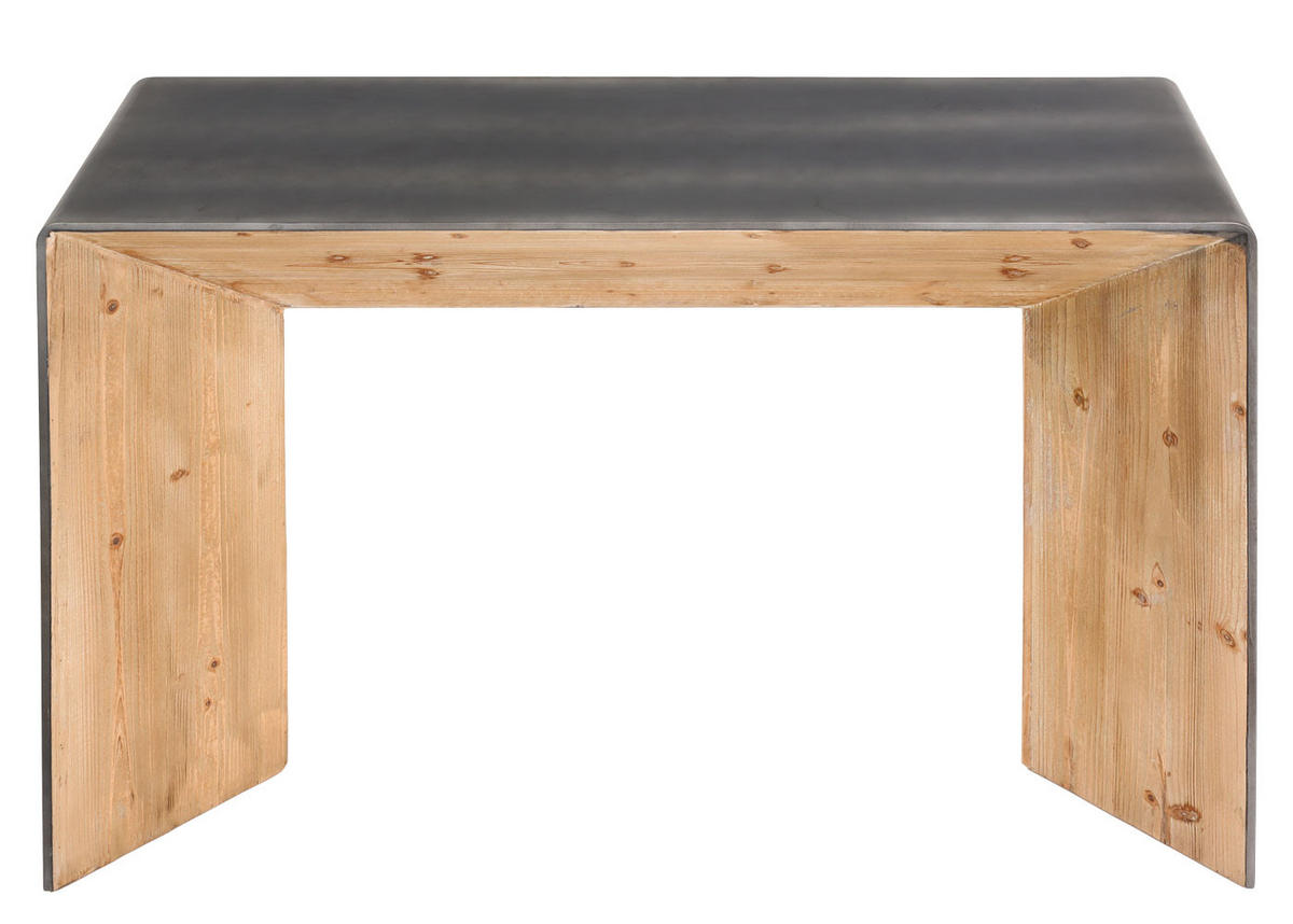 KONSOLENTISCH eckig Braun, Metall - Silberfarben/Braun, Holz (40/120/80cm) - MCW