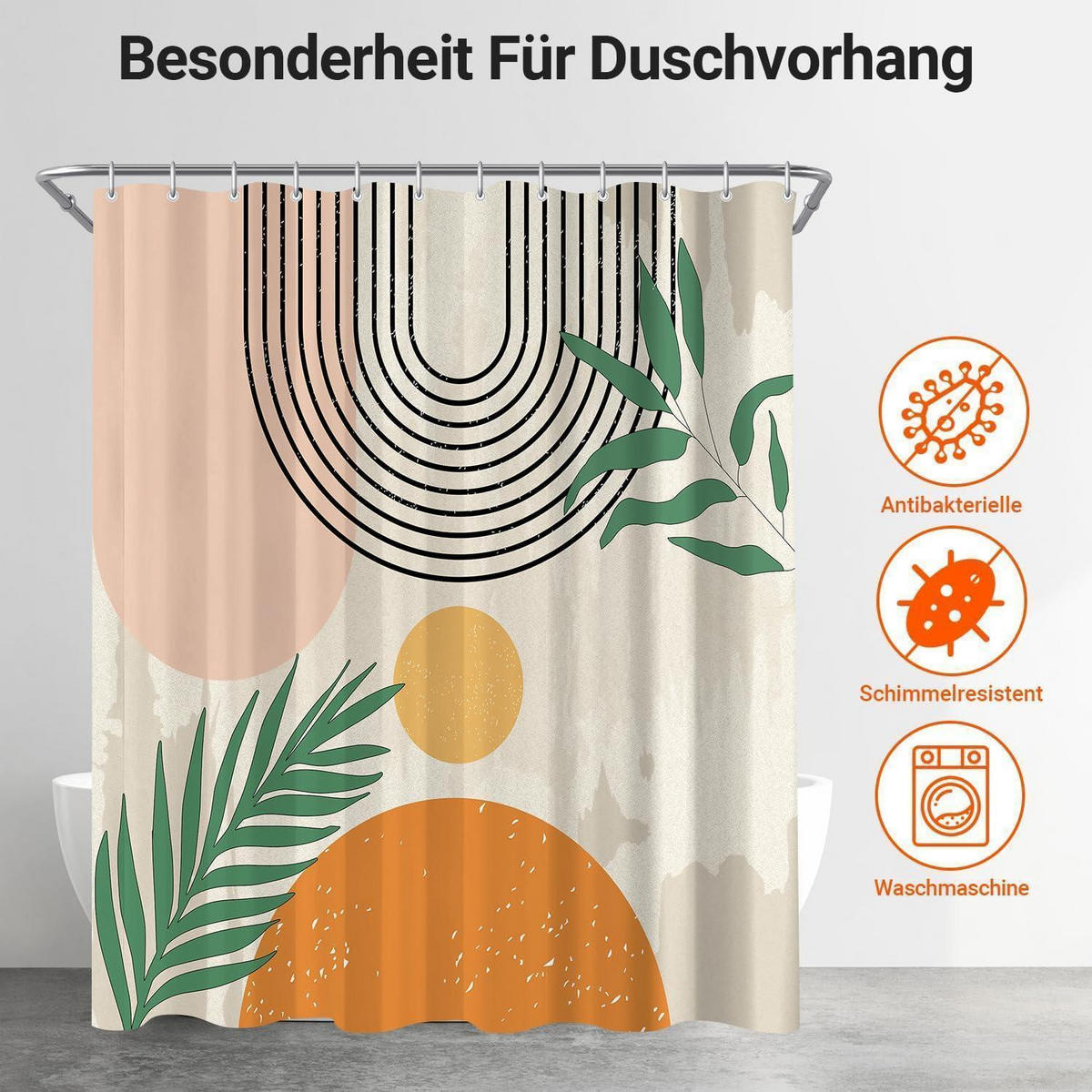 DUSCHVORHANG Boho Style 180 x 200 cm - Multicolor, Textil (180/200cm)