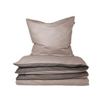 BETTWÄSCHESET Doubleface - Renforcé - 2-teilig - 155 x 220 cm - Taupe-Dunkelgrau - Dunkelgrau, Textil (155/220cm) - SCHIESSER