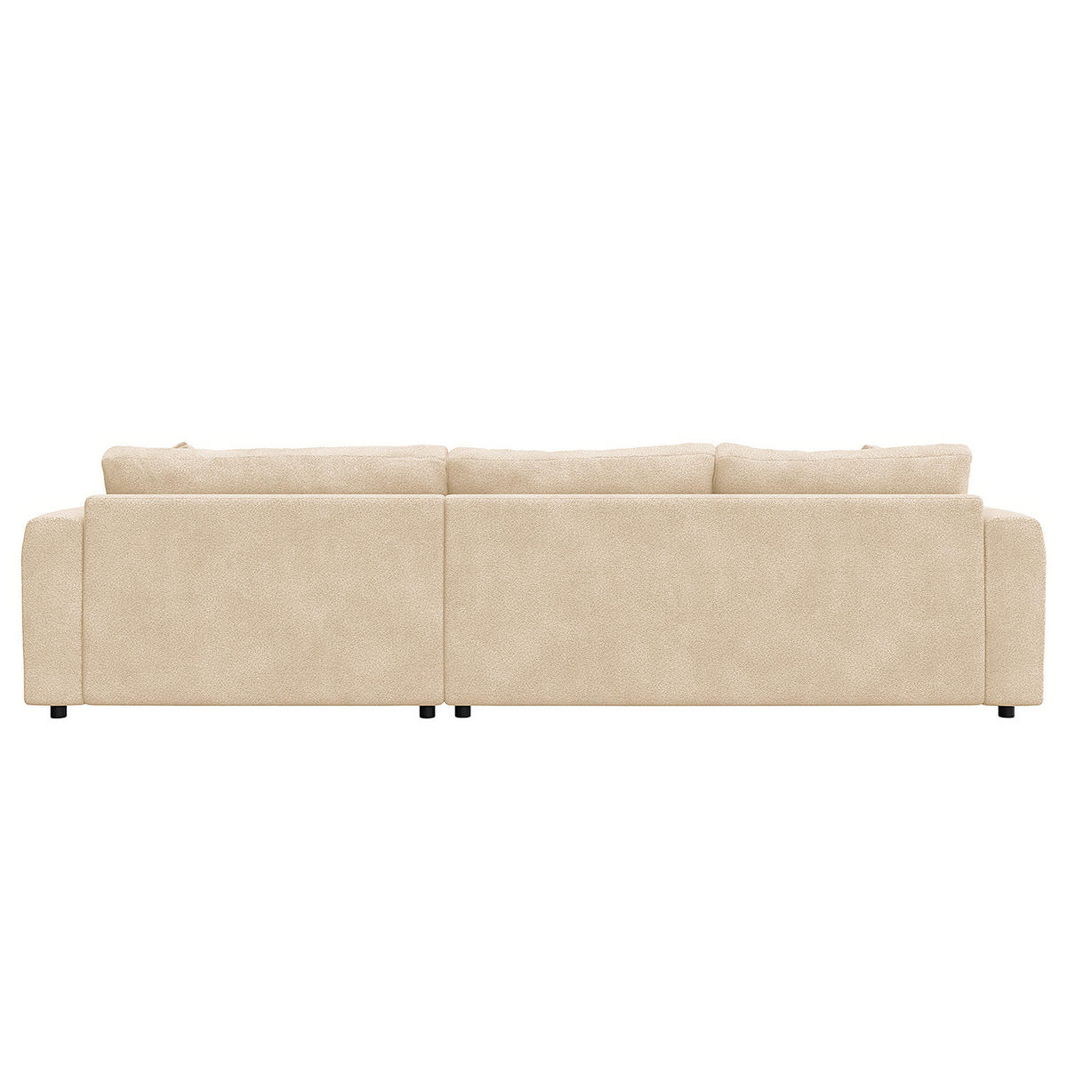ECKSOFA mit Longchair - Beige/Schwarz, Kunststoff/Textil (286/183cm) - home24